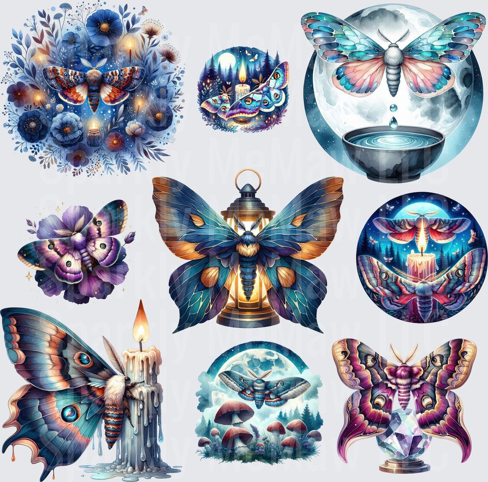 Mystical Moths Bundle 10x10 inch sheet