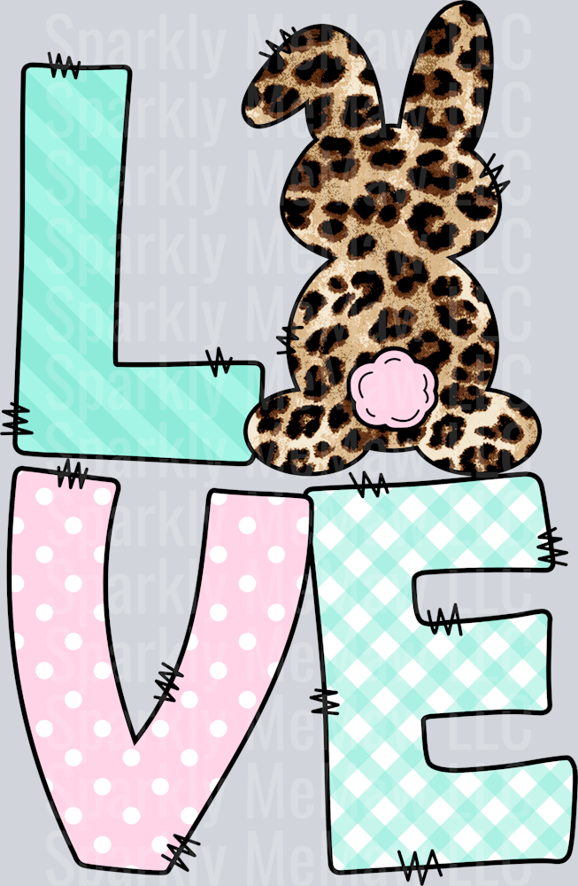 Love Bunny Green UV DTF Decal