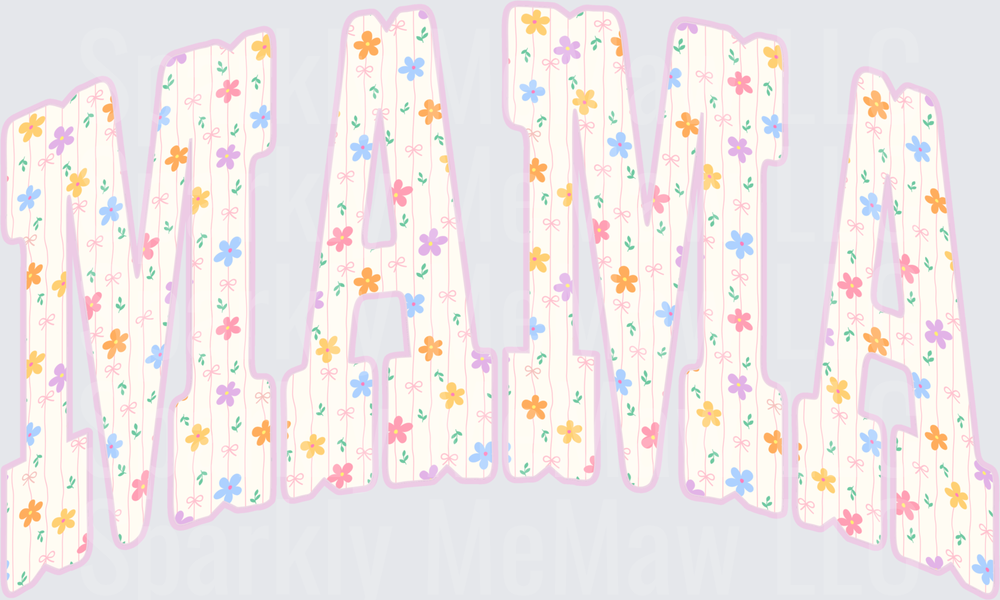 MAMA Floral Pattern Letters UV DTF Decal