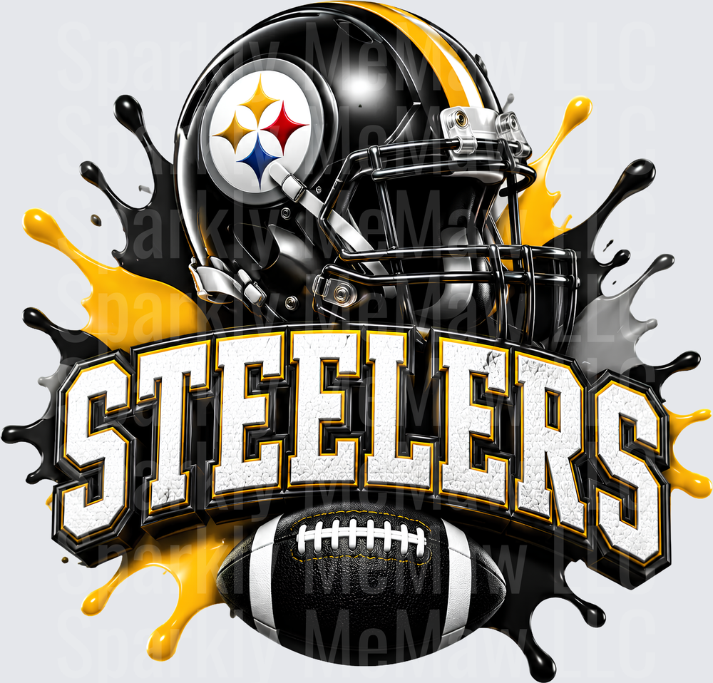 Pittsburgh Steelers Helmet Splash UV DTF Decal