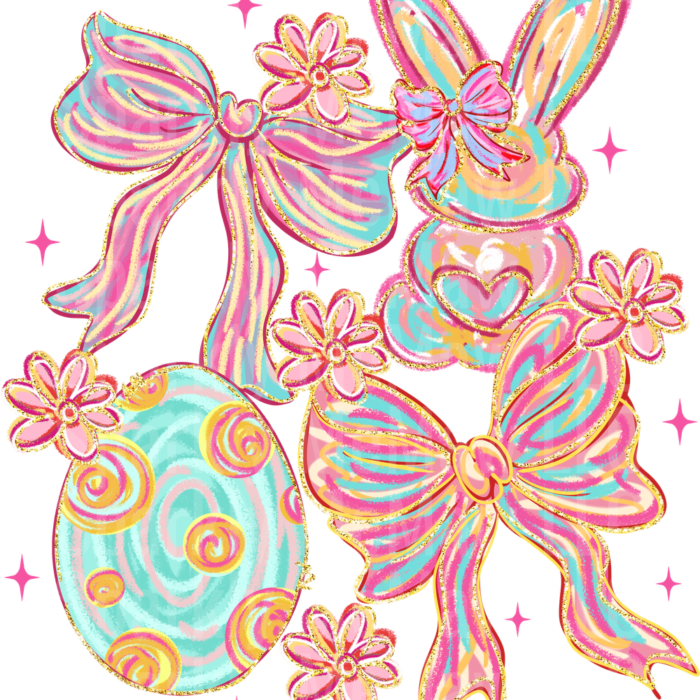Coquette Easter Doodles UV DTF DECAL