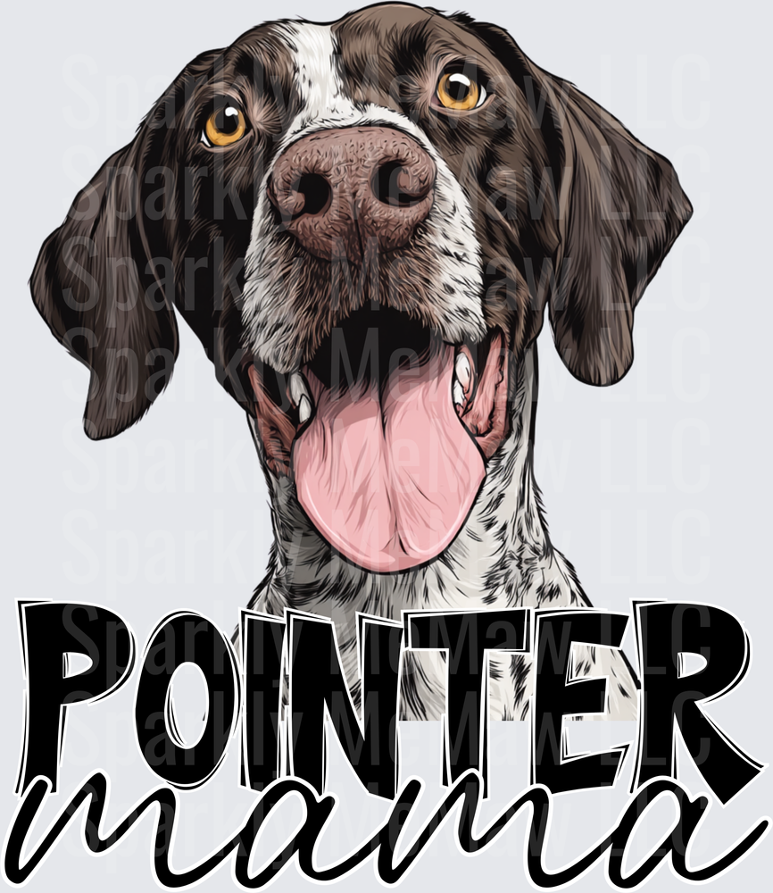 Pointer Mama Dog Portrait with Typography UV DTF Decal