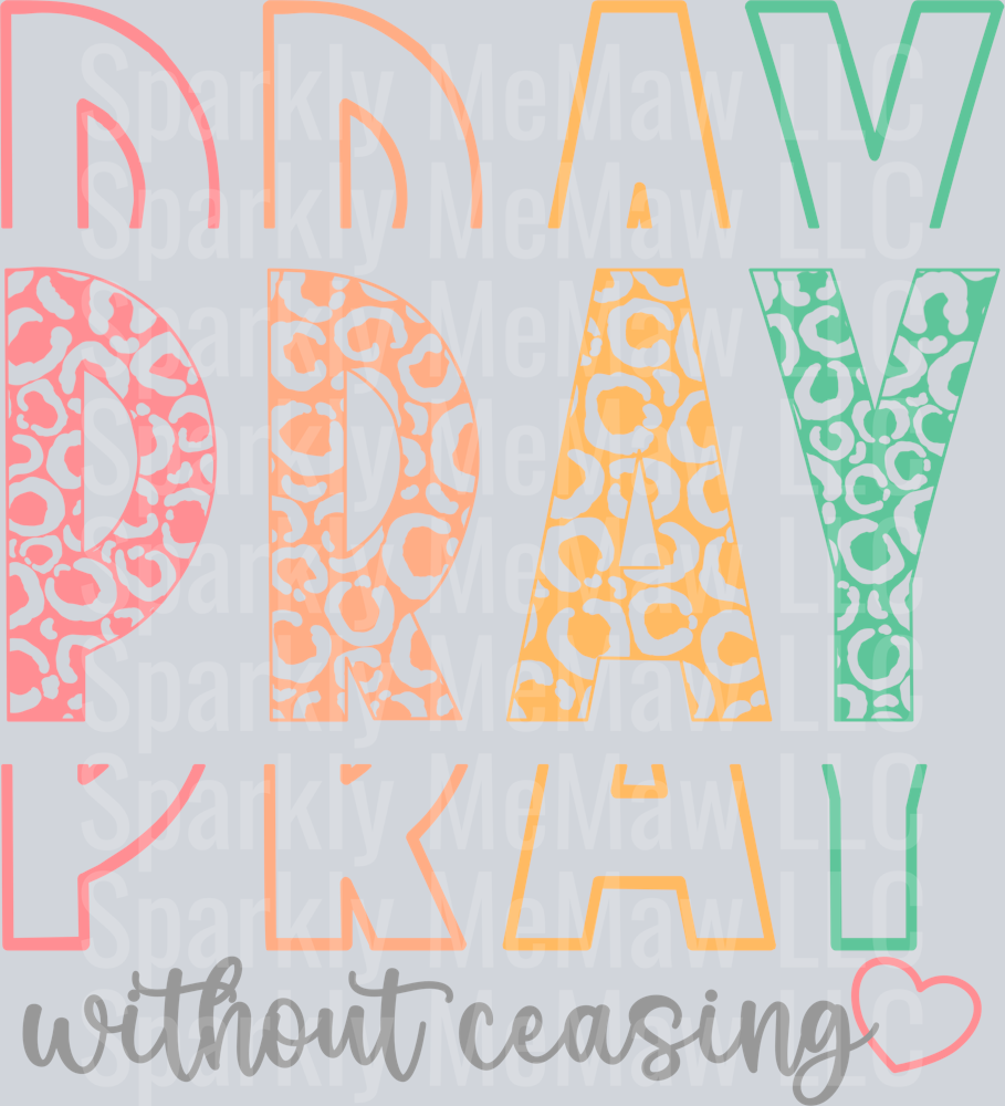 Stacked Pray without Ceasing UV DTF Decal