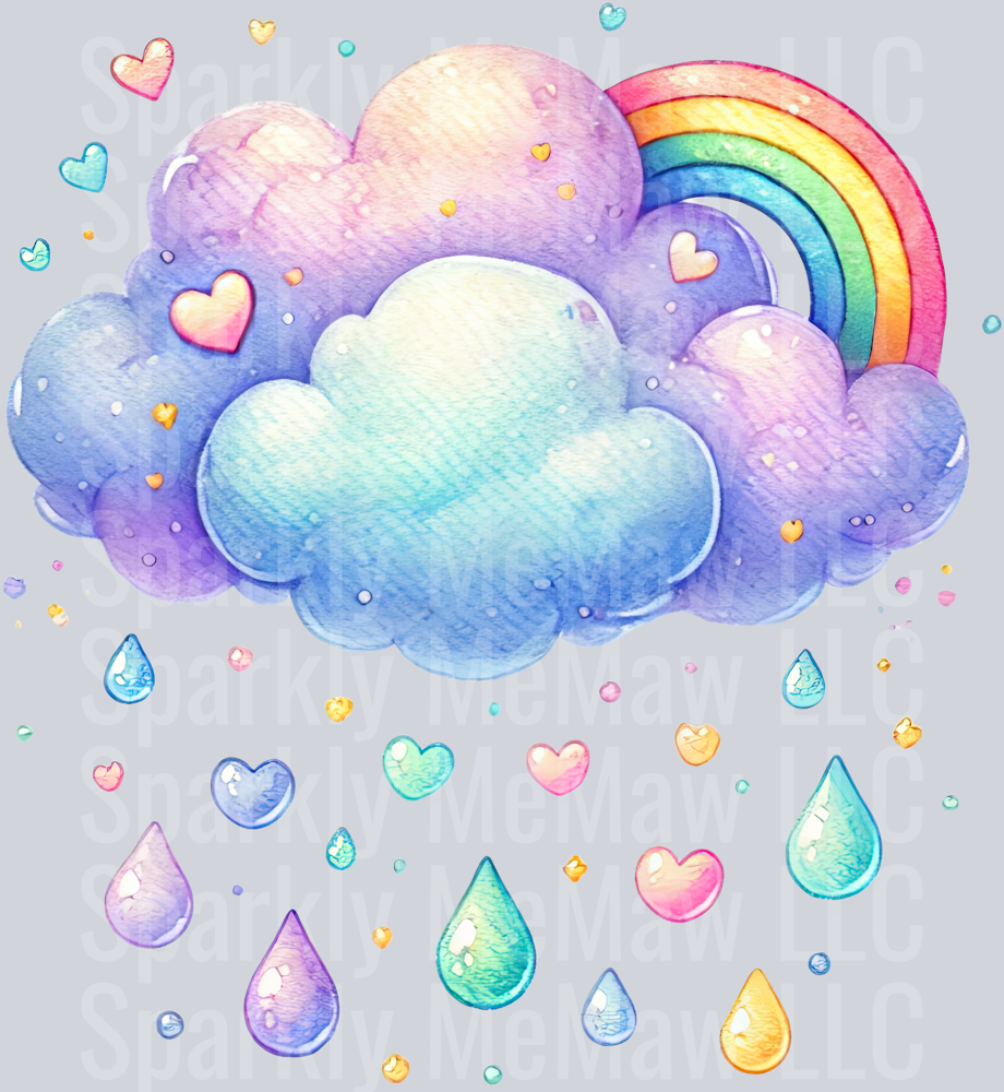 37 April Showers UV DTF Clip art Decal