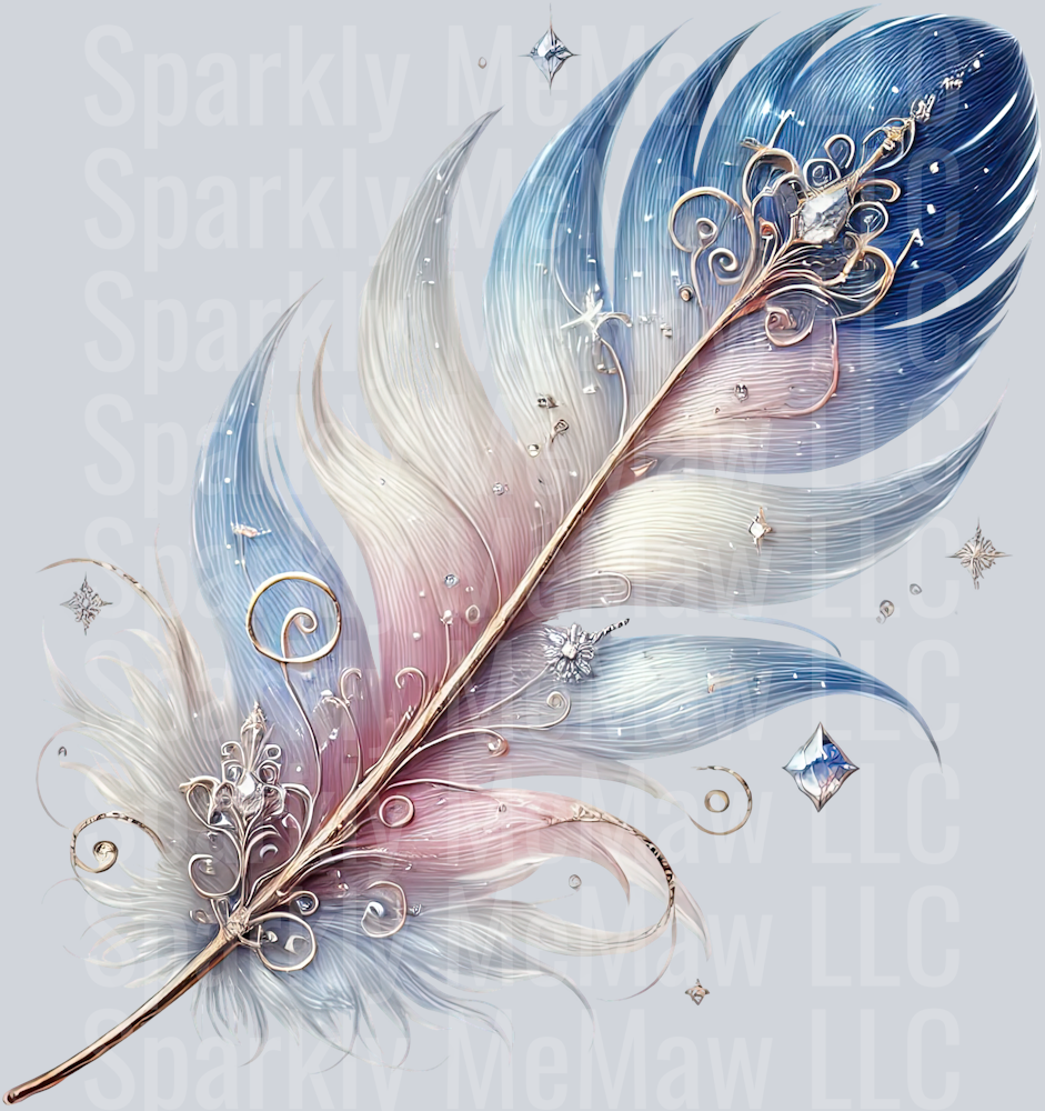 14 Fancy Feathers UV DTF Clip Art Decal