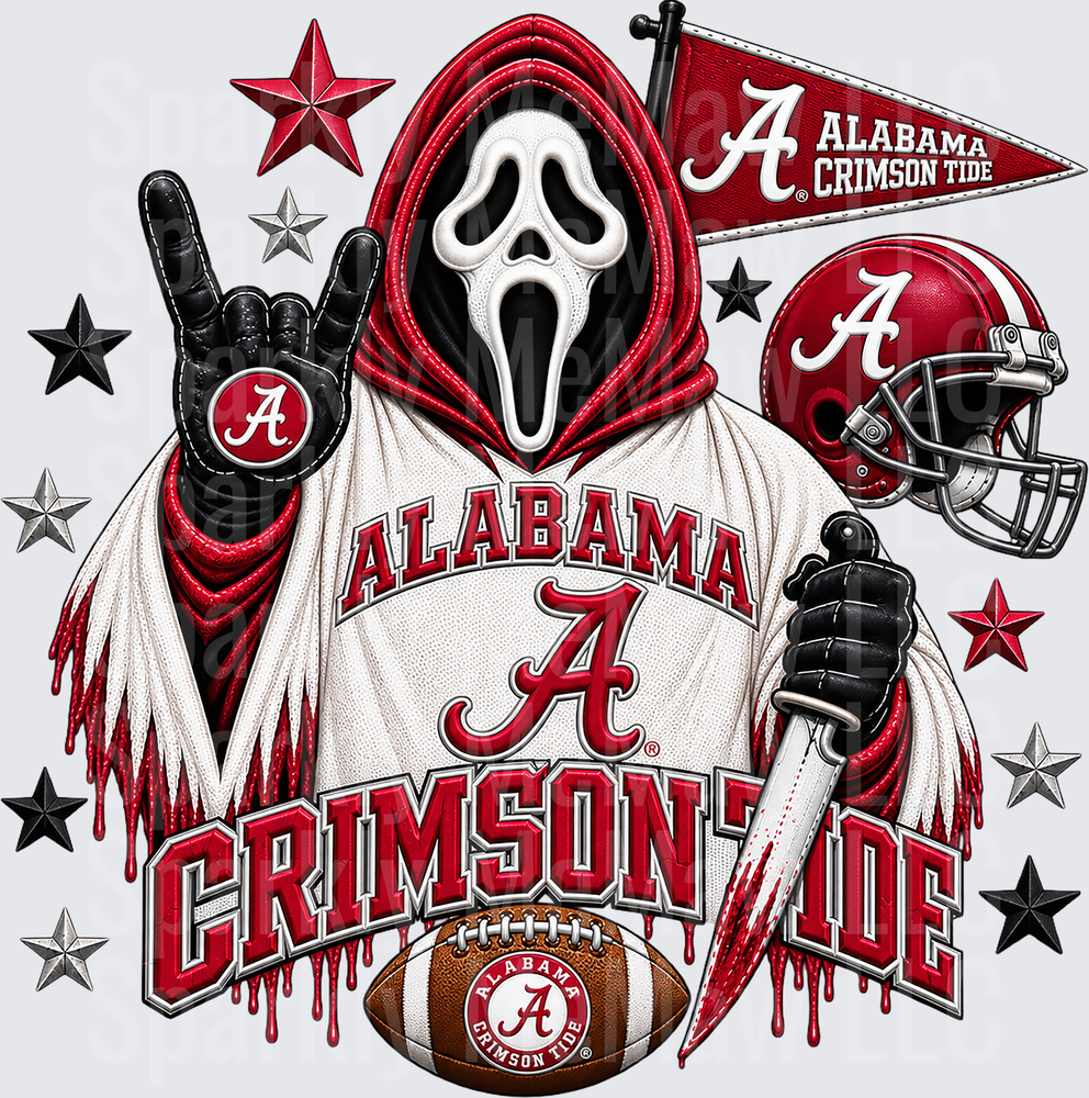 Alabama Crimson Tide Ghostface UV DTF Decal
