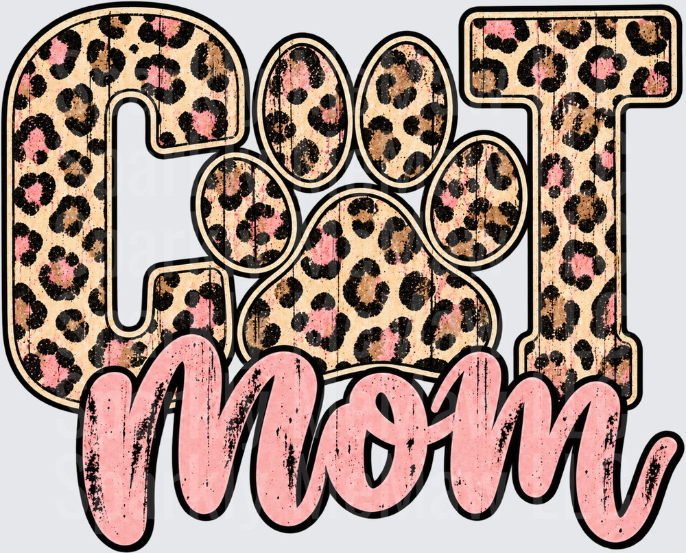 Cat Mom Leopard Paw UV DTF DECAL (HARD SMOOTH SURFACE)