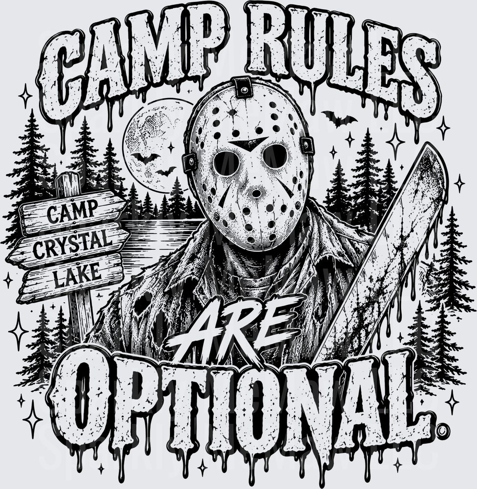 Jason Voorhees Camp Rules UV DTF Decal