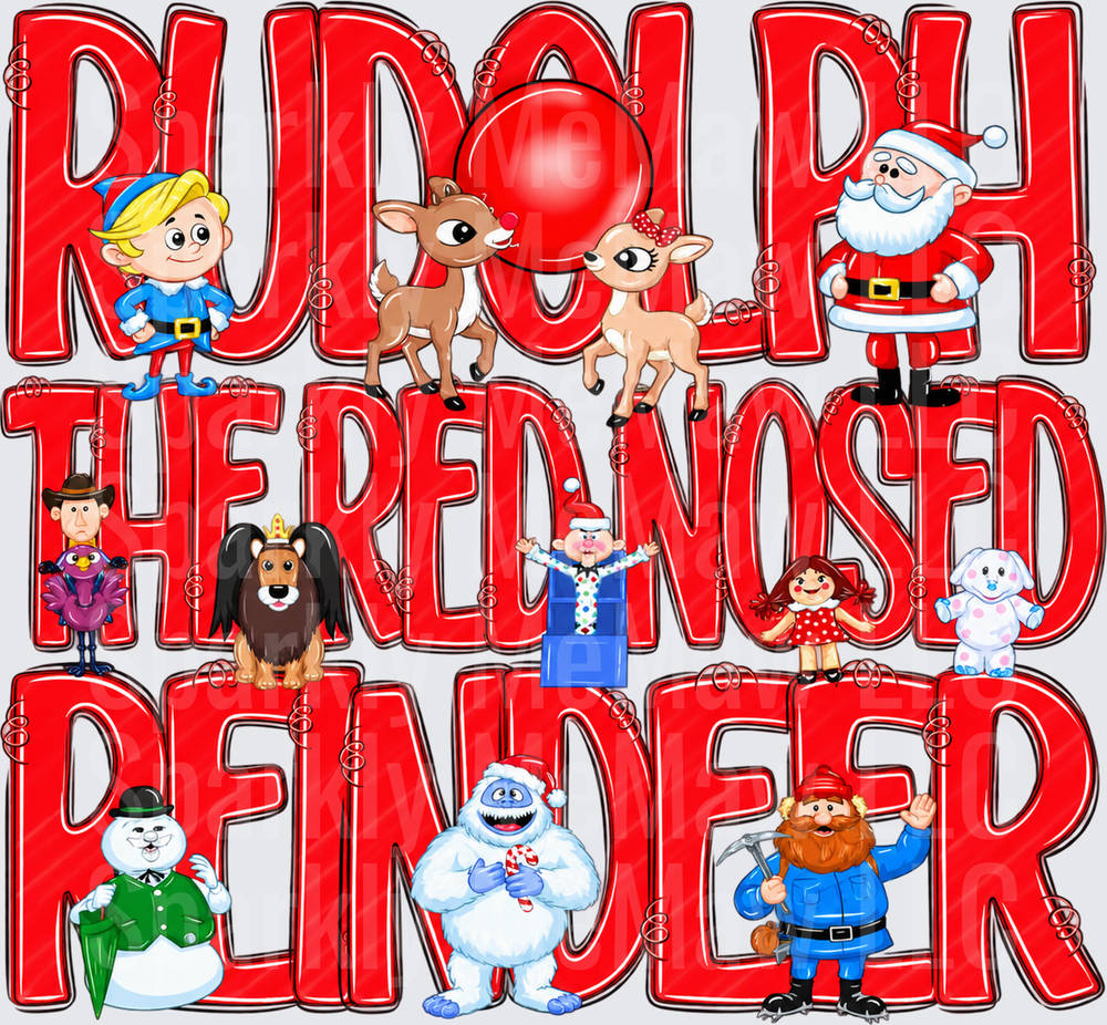 Rudolph Red-Nosed Reindeer Characters UV DTF Decal