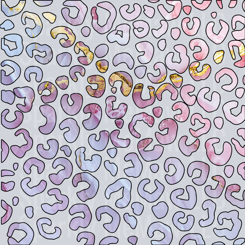 PINKPURPLE LEOPARD SPOTS 10x10 UV DTF Sheet