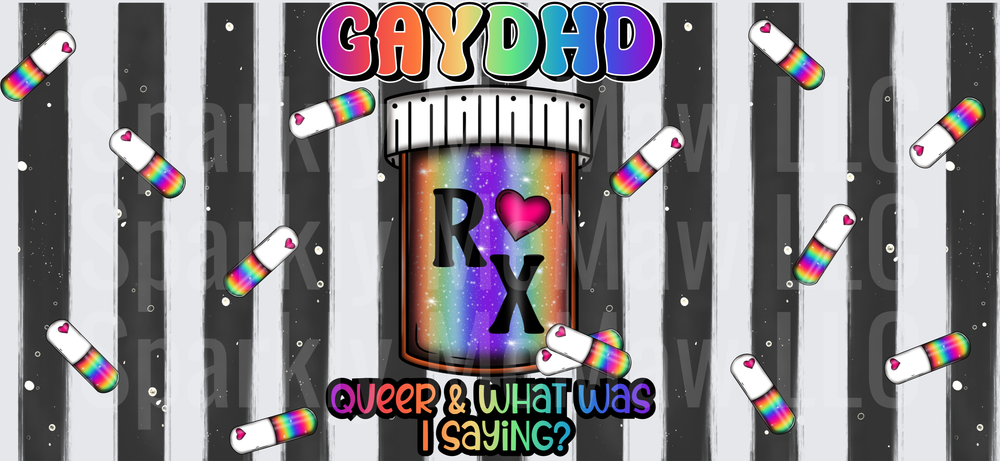 GAYDHD Queer Pride RX UV DTF 16 OZ Wrap