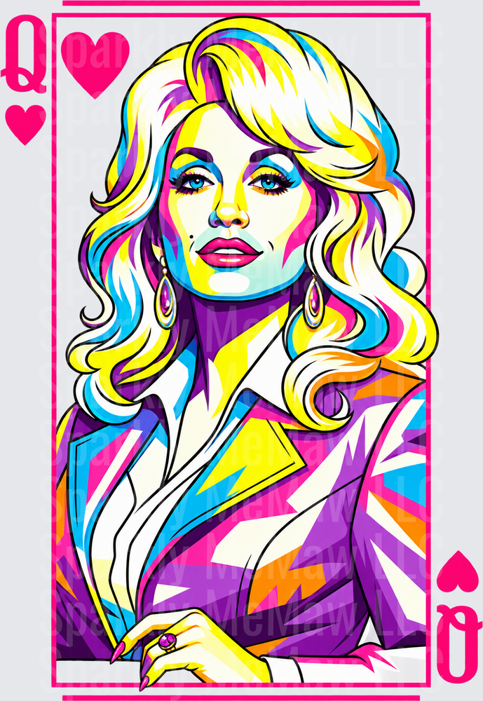 Dolly Parton Queen of Hearts UV DTF Decal