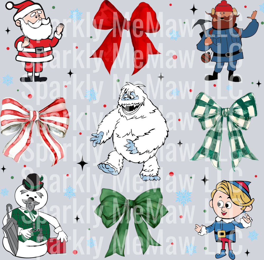 Cute Cartoon Characters 9x9 UV DTF element Sheet