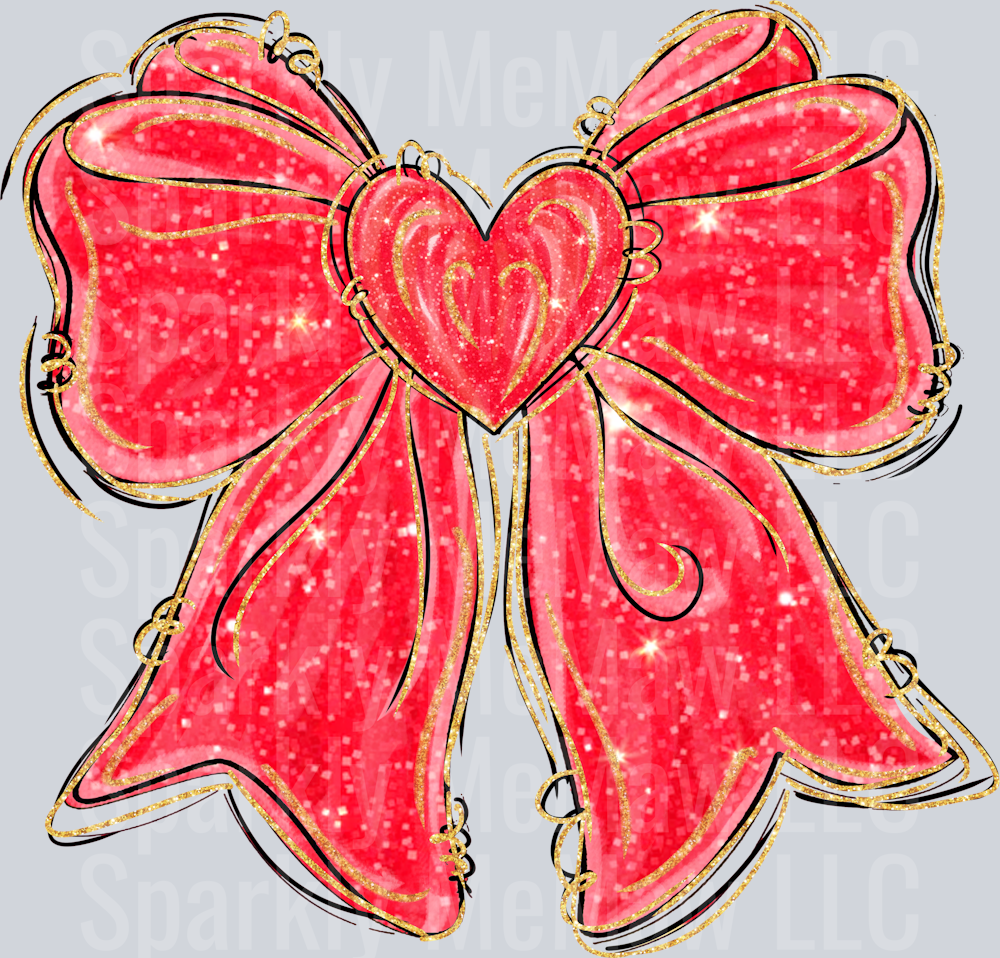 Valentine Coquette Bow UV DTF Bow