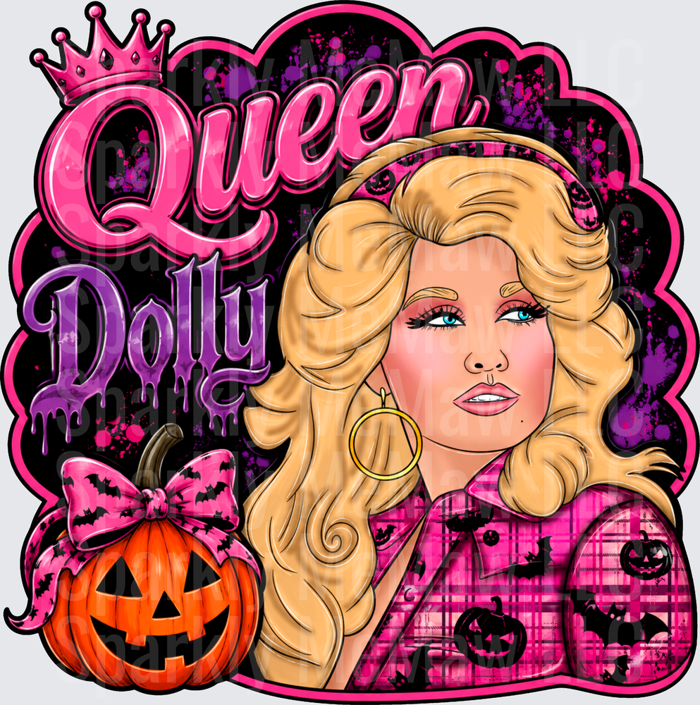 Queen Dolly Halloween UV DTF Decal