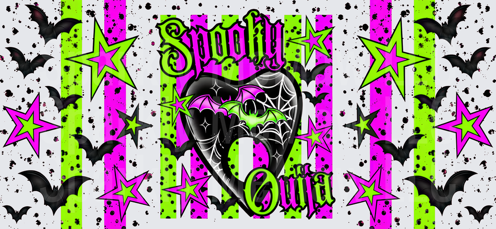 Spooky Ouija Bat Heart UV DTF 16 OZ Wrap