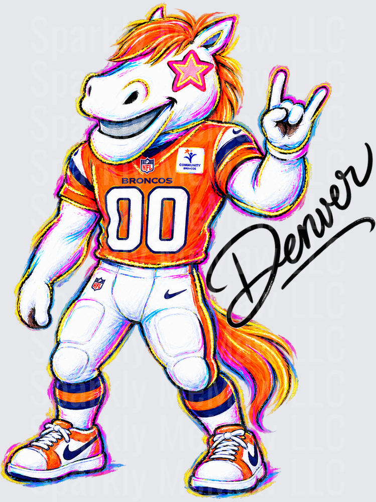 Denver Broncos Miles Mascot UV DTF Decal
