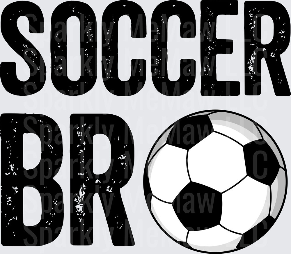 Soccer Bro Typography with Soccer Ball Design UV DTF Decal