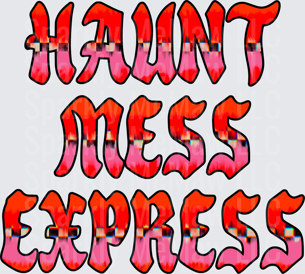 Hot Mess Express UV DTF Decal Red Pink Gradient Graffiti Style Lettering