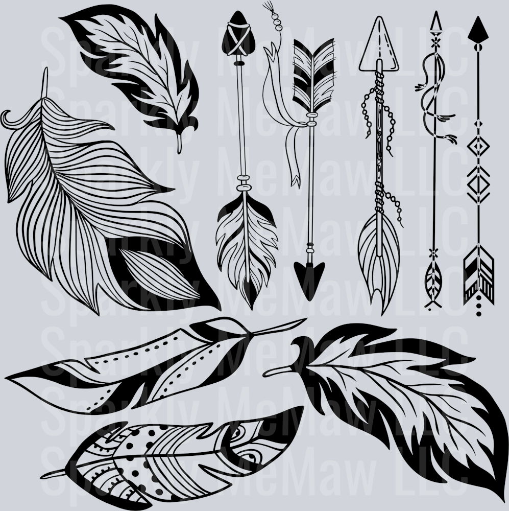 Arrows and Feathers 10x10 UV DTF Sheet