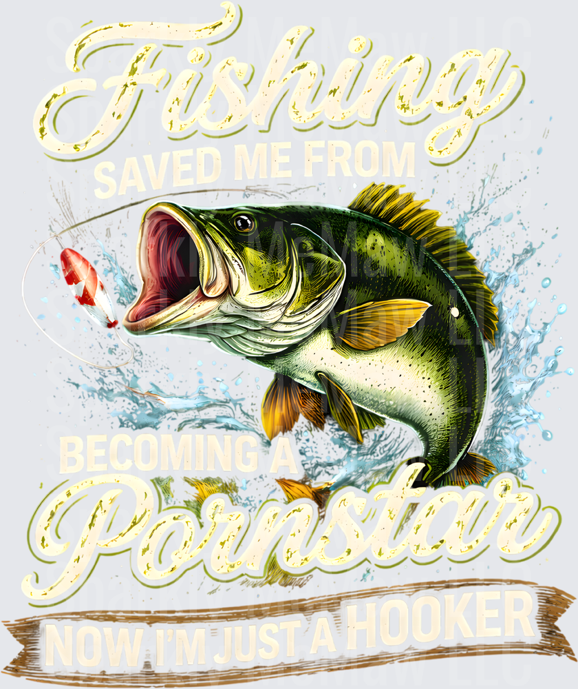 Bass Fish Fishing Legend Vintage Water Splash Design UV DTF Decal