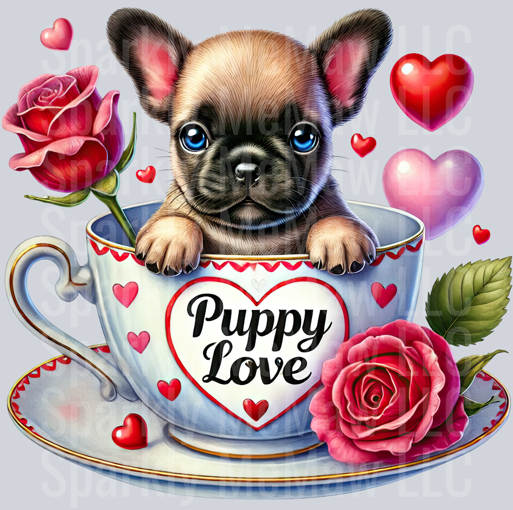 Valentines Cup Puppy 27 UV DTF Decal