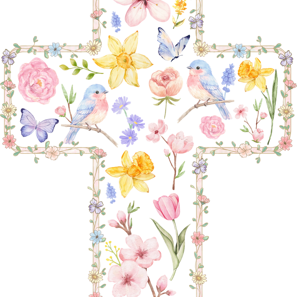 Bloom in his grace white UV DTF Decal