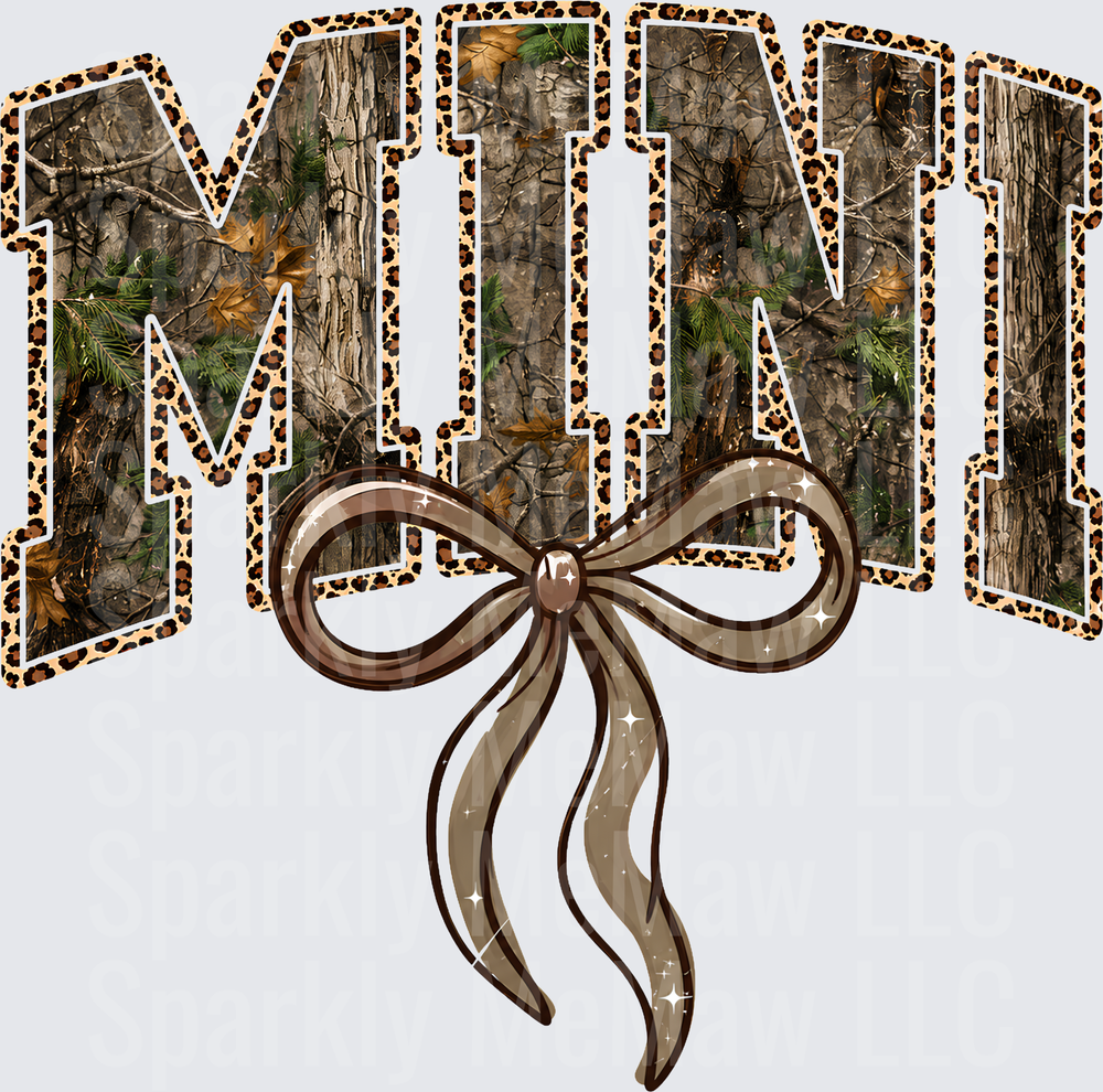 Camo Leopard Mom Bow UV DTF Decal