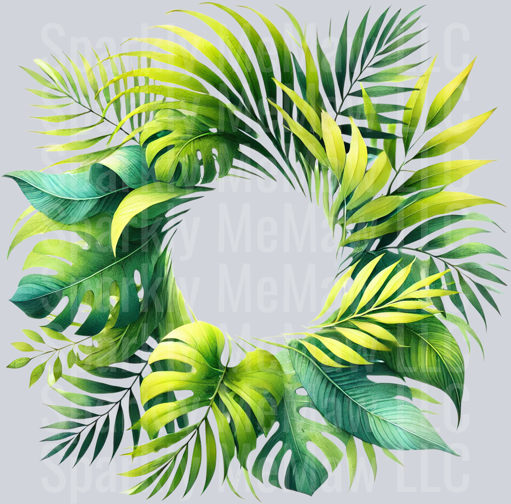 23 Tropical Leaves Clipart Decal