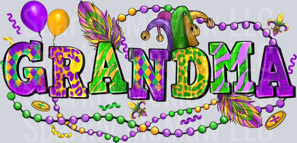 Grandma Mardi UV DTF Decal