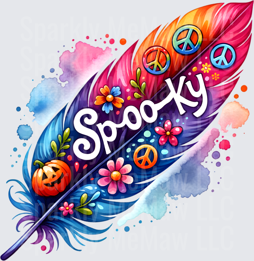 Spooky Feather Halloween UV DTF Decal