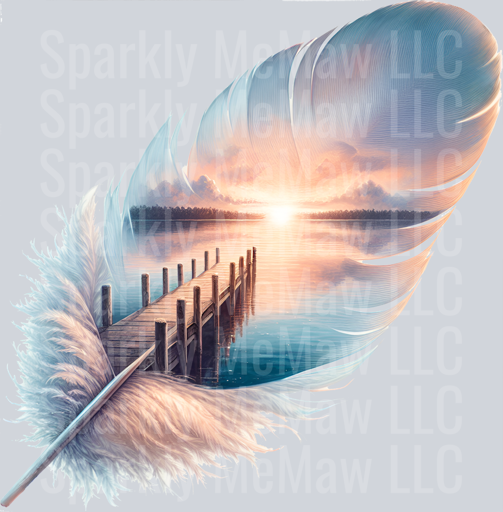Fantasy Scenic Feather UV DTF Decal 4