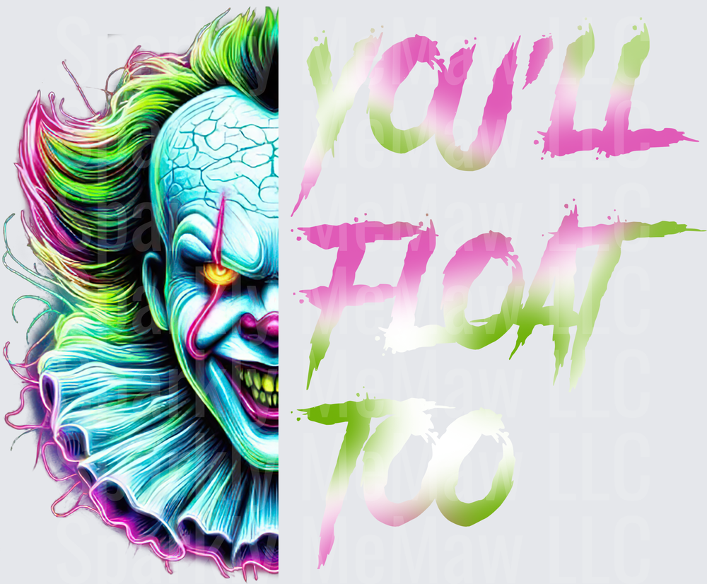 Joker Half Face You Got Me Vibrant Rainbow Colors UV DTF Decal