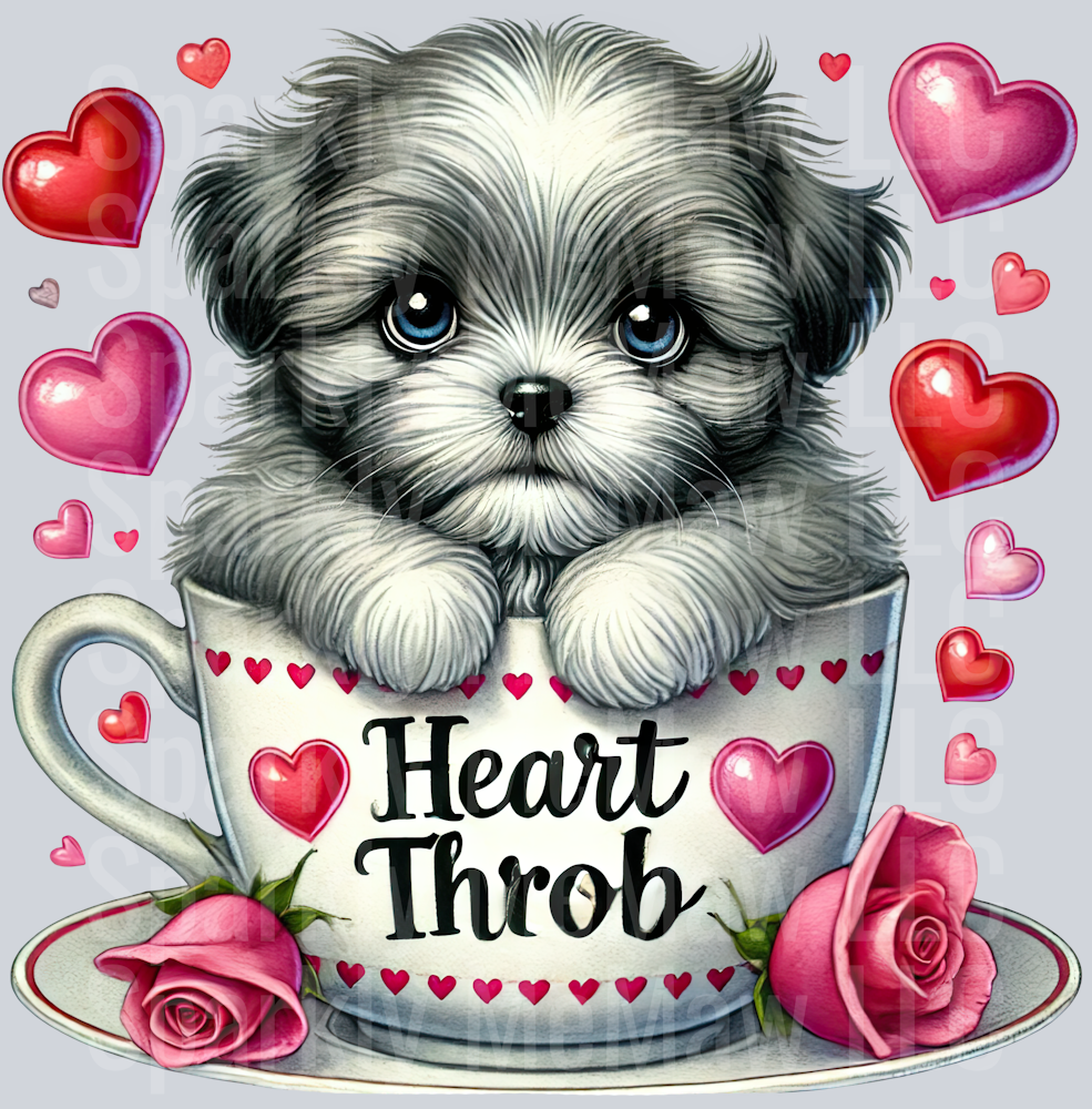 Valentines Cup Puppy UV DTF Decal 49