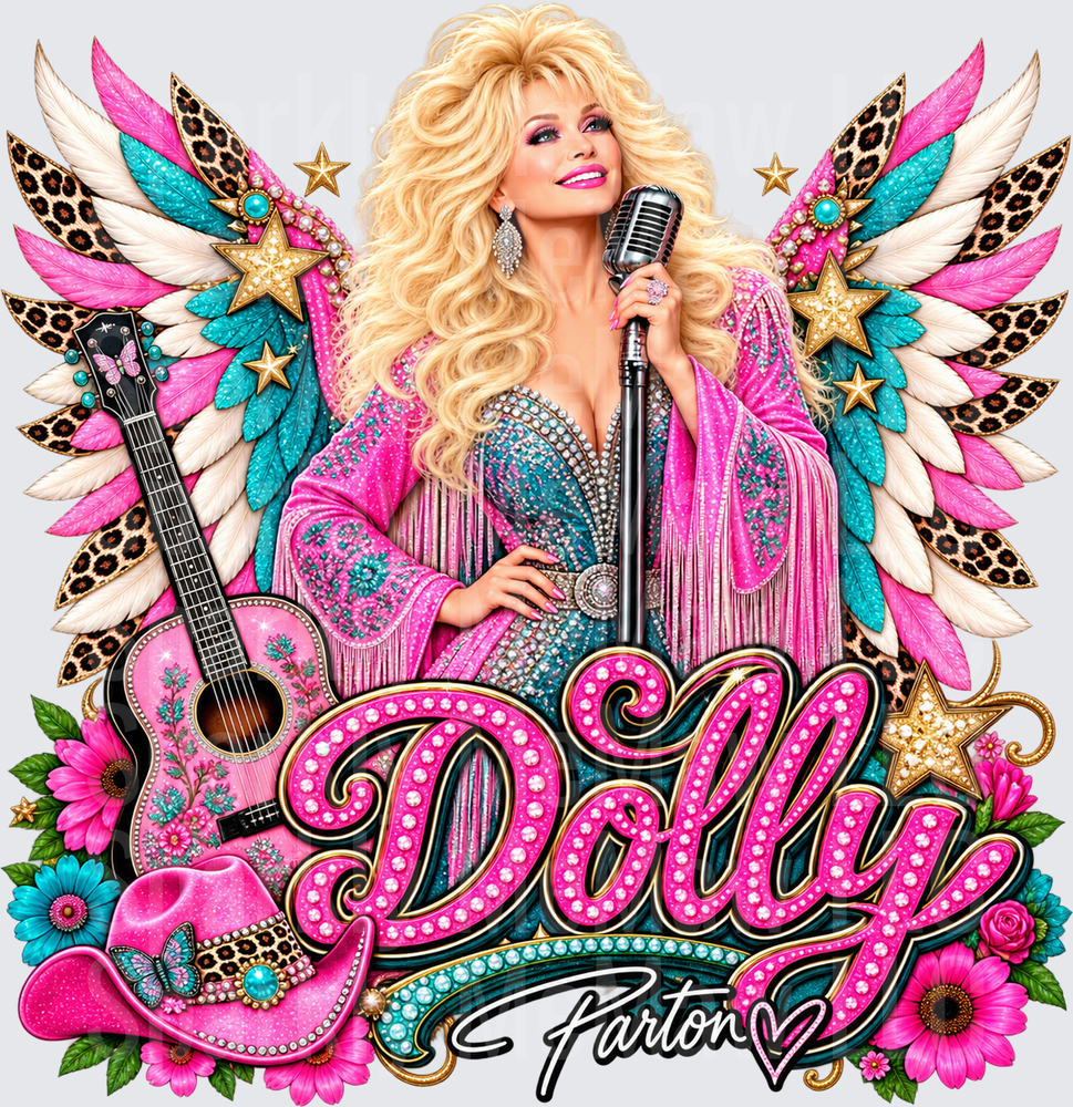 Dolly Parton Glam Angel UV DTF Decal