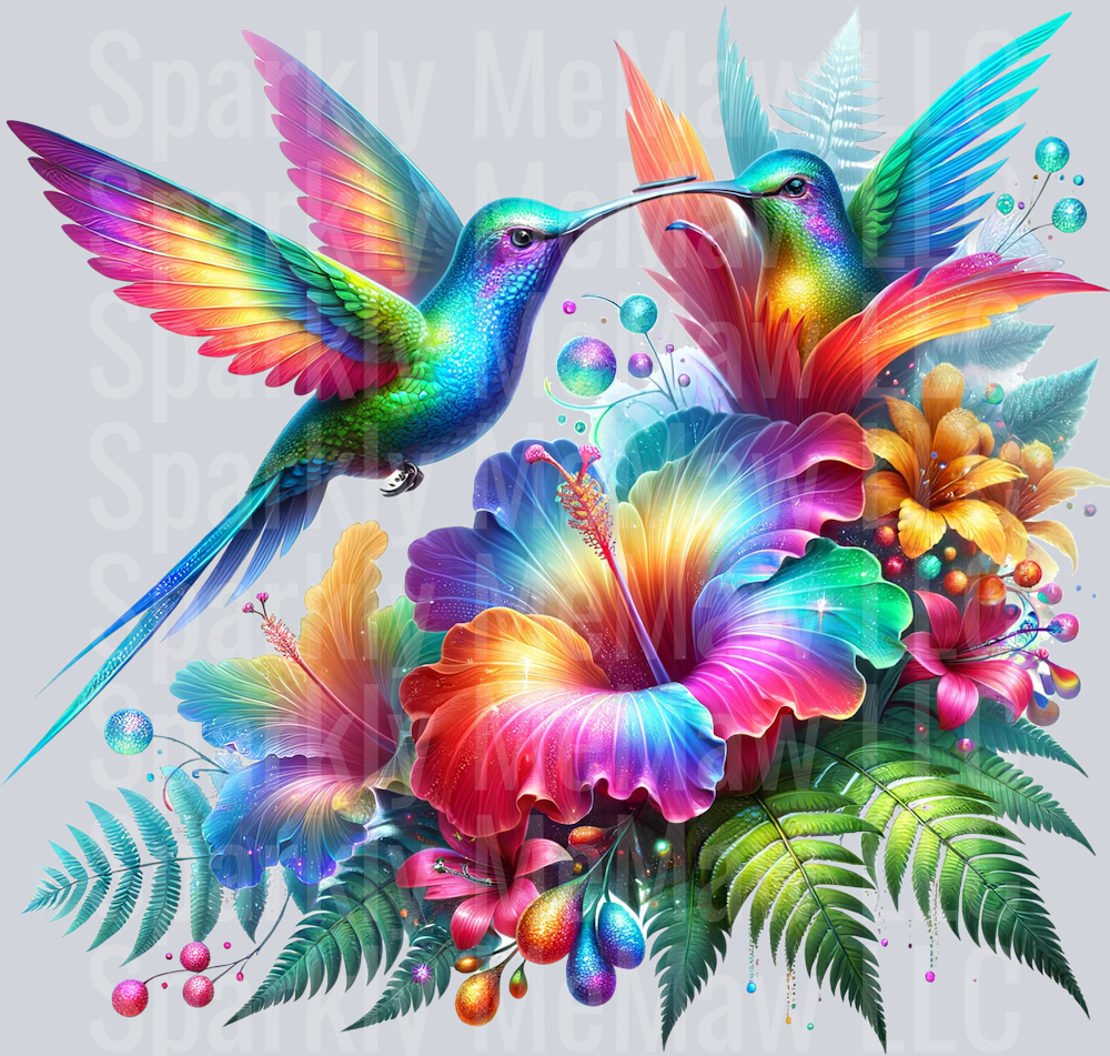 9 Hummingbird Clip Art UV DTF Decal