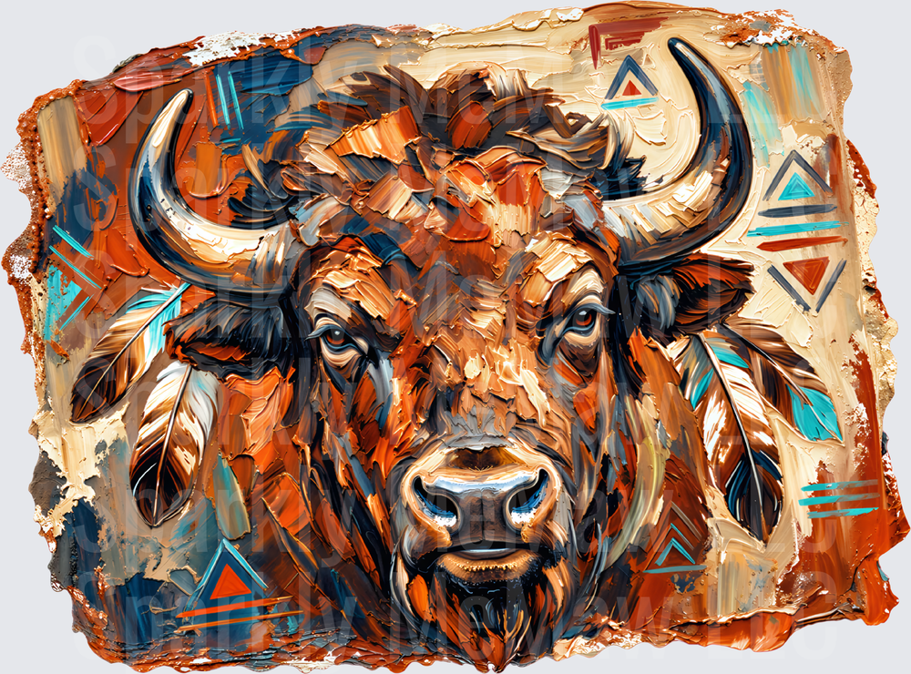 Bold Bison Native Feathers UV DTF Decal