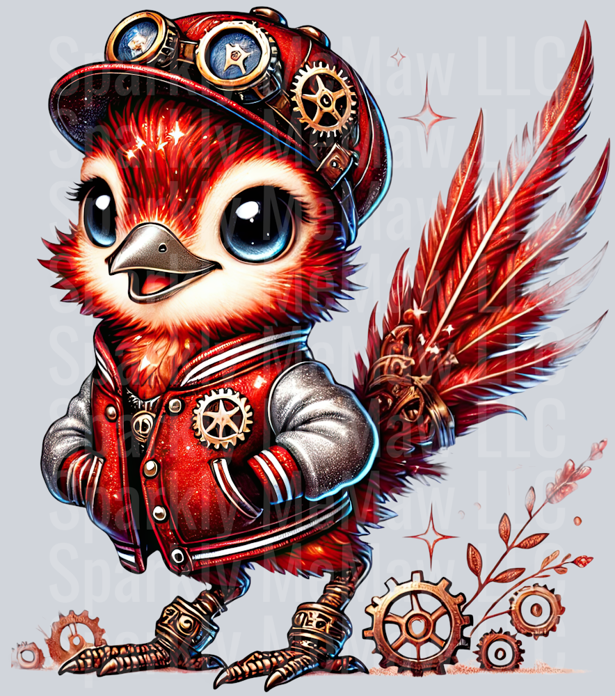 Red Road Runner SteamPunk UV DTF Decal 16