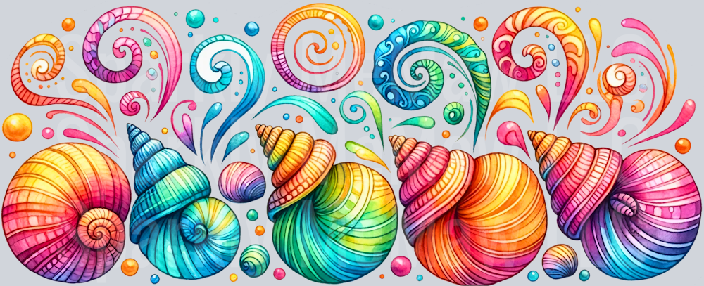 Seashells2 16 oz UV DTF Wrap