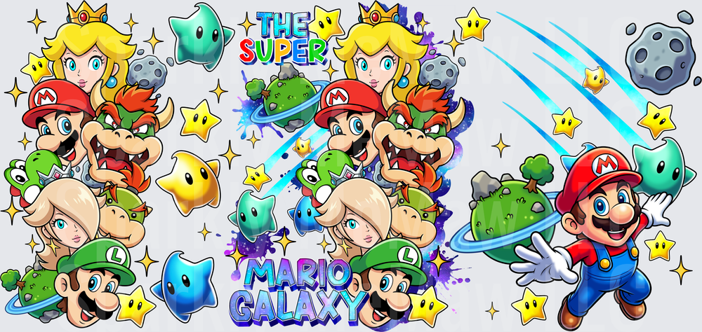The Super Mario Galaxy UV DTF 16 OZ Wrap