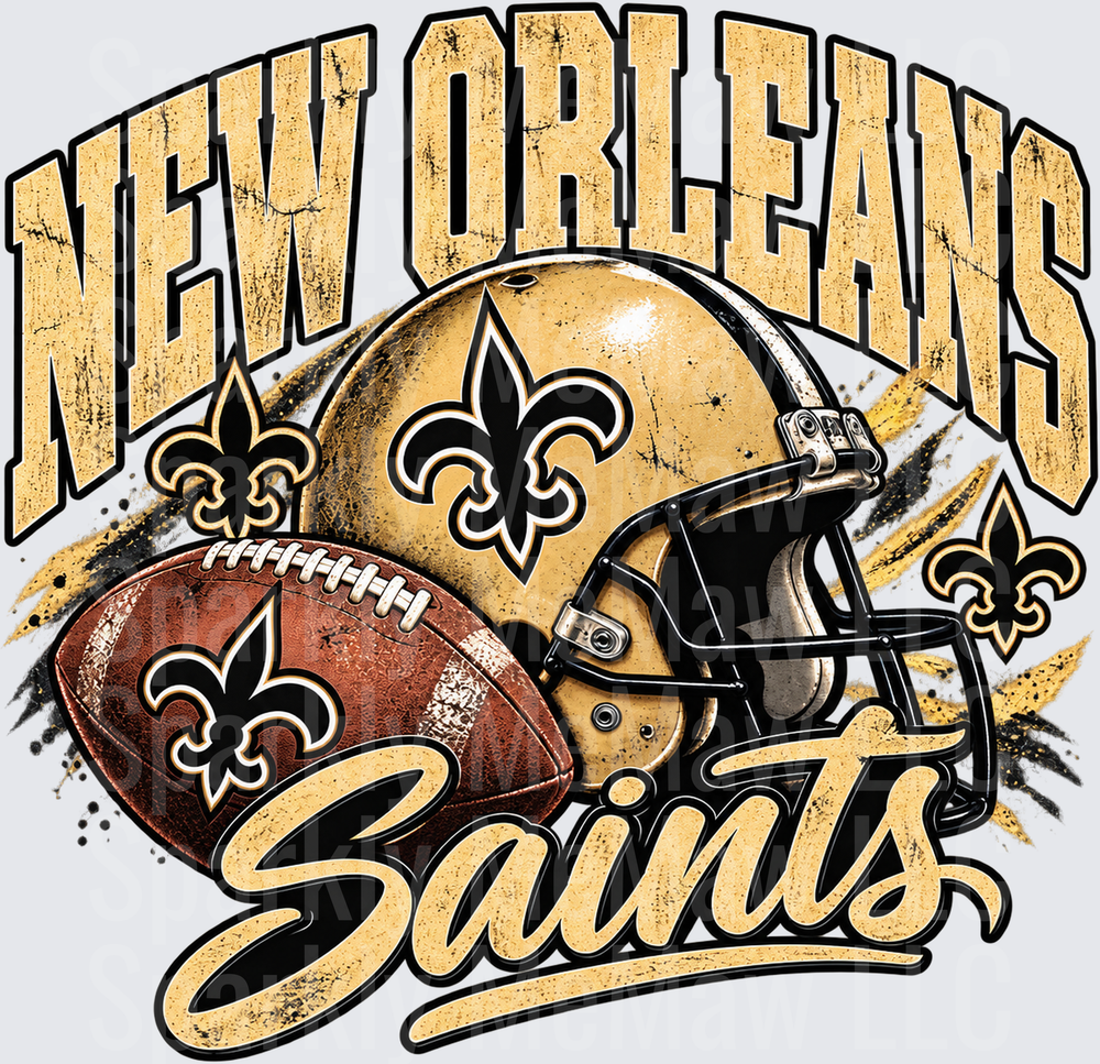 New Orleans Saints Helmet Football DTF Transfer for Fabrics