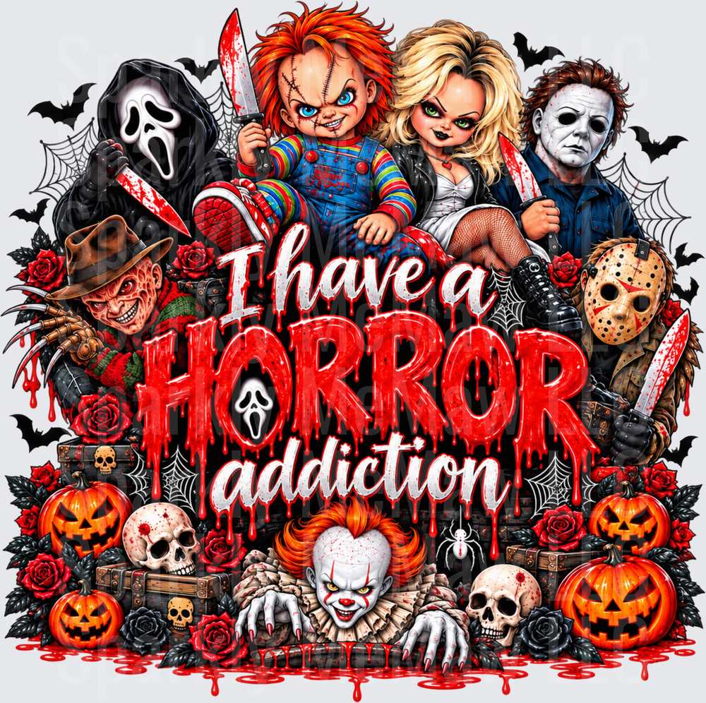 I Have A Horror Addiction UV DTF Decal