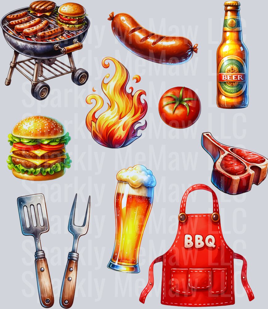 BBQ UV DTF Element Sheet