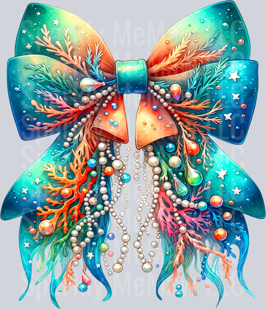 Summer Coral Bow UV DTF Decal