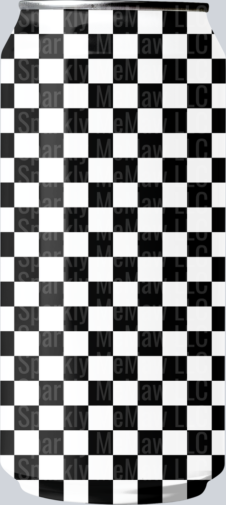 Black and White Checkered Pattern UV DTF Decal