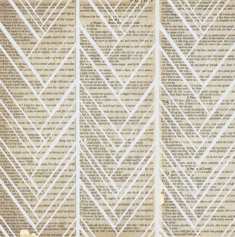 Biblical Psalms Scripture Aged Parchment 10x10 Inch Sheet
