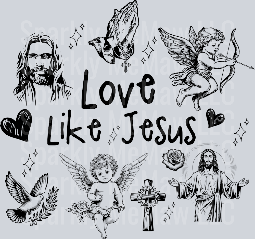 Love Like Jesus Doodles UV DTF Decal