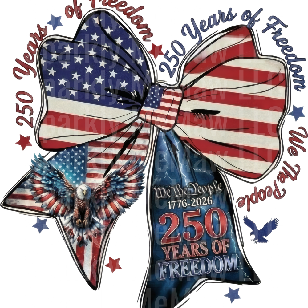 250 years of Freedom Bow UV DTF Decal