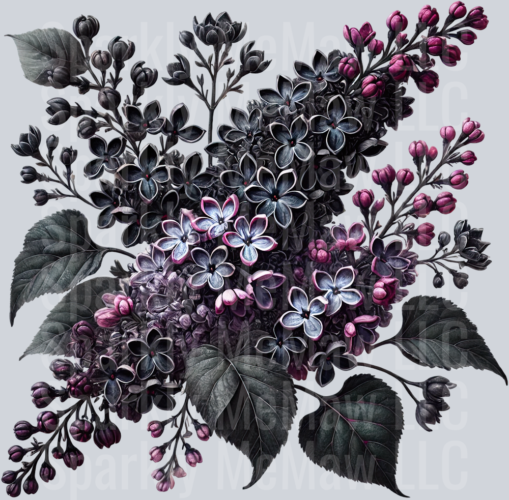 23 Gothic Flowers Clip Art UV DTF Decal