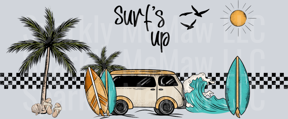 surfs up UV DTF 16 oz Wrap